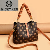 2023 Women Cowhide Leather Handbag 3 Layers Shoulder Crossbody Sac