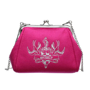 Women Clutches Handbag Flower Shoulder Bag Carving Silver Metallic Strap