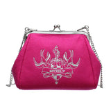 Women Clutches Handbag Flower Shoulder Bag Carving Silver Metallic Strap