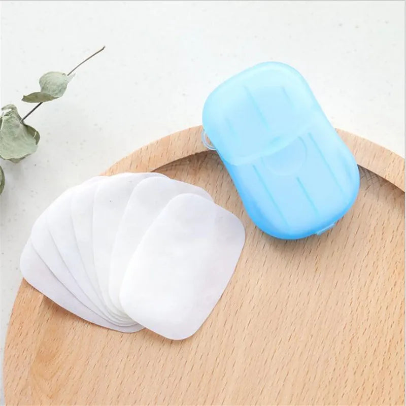 20PCS Disposable Soap Paper Hand Bath Clean Scented Slice Sheets Mini Paper Soap