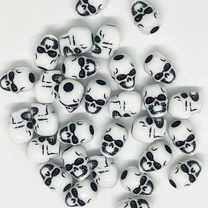 20pcs Halloween Skull Beads Acrylic 4.8mm Big Hole for Bracelet Necklace