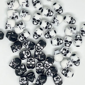 20pcs Halloween Skull Beads Acrylic 4.8mm Big Hole for Bracelet Necklace