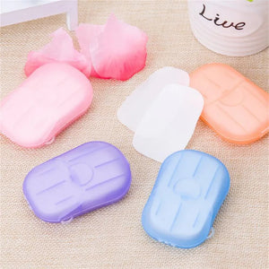 20pcs/ Box Travel Portable Disinfecting Paper Soaps Hand Wash Mini Scented Sheet