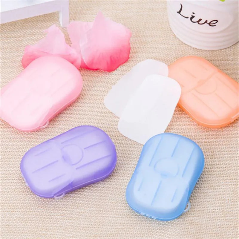 20pcs/ Box Travel Portable Disinfecting Paper Soaps Hand Wash Mini Scented Sheet