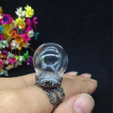 20 Sets 20*15mm Glass Globe Ring Flower Tray Finding Set