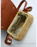 Beach Casual Straw Bag with Tassel Pendant for Women A2311