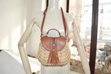 Beach Casual Straw Bag with Tassel Pendant for Women A2311