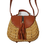 Beach Casual Straw Bag with Tassel Pendant for Women A2311