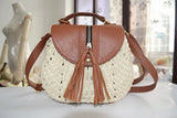 Beach Casual Straw Bag with Tassel Pendant for Women A2311