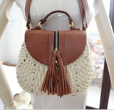 Beach Casual Straw Bag with Tassel Pendant for Women A2311