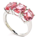 Pink Morganite Kunzite Smokey Quartz 925 Sterling Silver Ring