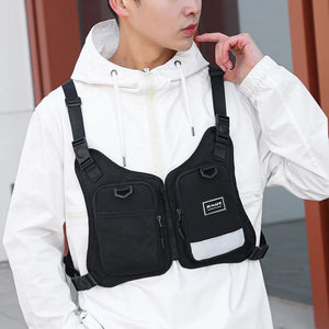 Functional Tactical Chest Bag For Men Unisex Reflective Vest Streetwear Bag