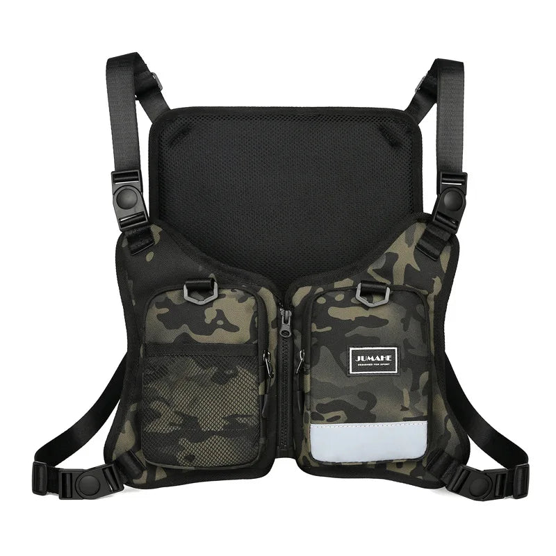 Functional Tactical Chest Bag For Men Unisex Reflective Vest Streetwear Bag