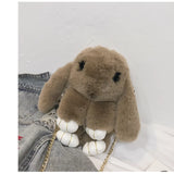 Cute Bunny Rabbit Women Shoulder Bag Crossbody Faux Fur Messenger Purse