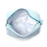 23CM Seersucker Cosmetic Bag Pink Striped Makeup Storage Women Travel Dom103059