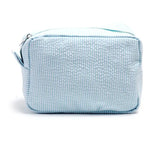 23CM Seersucker Cosmetic Bag Pink Striped Makeup Storage Women Travel Dom103059
