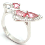 Romantic Pink Morganite Tanzanite CZ Sterling Silver Ring