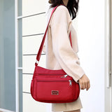 Women Zipper Nylon Waterproof Crossbody Sling Bag 24*10*20cm