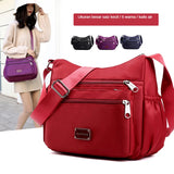 Women Zipper Nylon Waterproof Crossbody Sling Bag 24*10*20cm