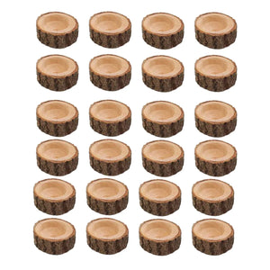 24Pcs Wooden Candle Holder for Wedding Party, Home Decor