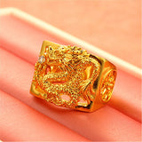 24k Masculine Dragon Diamonds Men's Ring Fine Jewelry Size