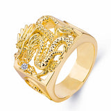 24k Masculine Dragon Diamonds Men's Ring Fine Jewelry Size