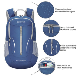 25L Packable Backpack Water Resistant Hiking Daypack