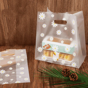 25Pcs Transparent Merchandise Bags Handle Christmas Wedding Party Candy Bag