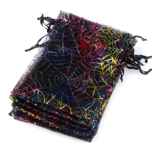 25pcs/lot Skull Halloween Organza Bag Bone Printing Party Candy Gift Packaging