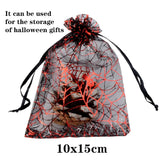 25pcs/lot Skull Halloween Organza Bag Bone Printing Party Candy Gift Packaging