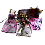 25pcs/lot Skull Halloween Organza Bag Bone Printing Party Candy Gift Packaging