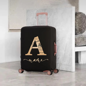 Brown Letter Luggage Cover Protective Dust-proof Elastic Fits 18-32 Travel