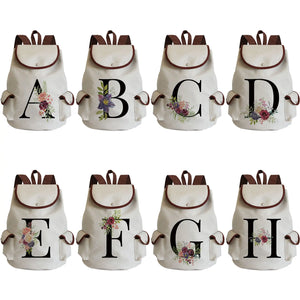 Floral Print Backpack Personalized Name Pack Women's Back Bag