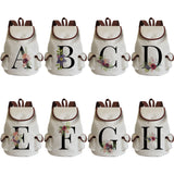 Alphabet Flower Print Backpack Large Capacity Outdoor Beach Travel