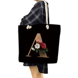 Alphabet Print Tote Bag Eco Friendly Beach Bag Shopper Bag