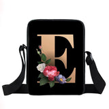 Initial Letter Flower Shoulder Bags A-Z Alphabet Women Handbags Bridesmaid Cross