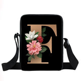 Initial Letter Flower Shoulder Bags A-Z Alphabet Women Handbags Bridesmaid Cross
