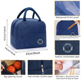 Golden Flower Print Insulated Lunch Bag - Thermal Bento Tote