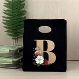 Initial Letter Print Cooler Lunch Bag Insulated Bento Box Tot