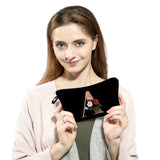 Initials Flower Cosmetic Bag A-Z Letter Makeup Bags Women Travel