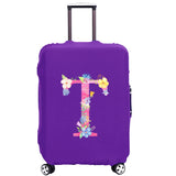 Purple Letter Luggage Cover 18''-32'' Protective Scratch Dust-proof Elastic