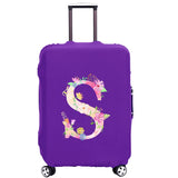 Purple Letter Luggage Cover 18''-32'' Protective Scratch Dust-proof Elastic