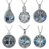 Crystal Silver Heart Tree Dolphin Pendant Necklace