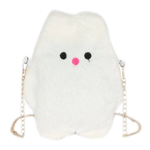 Fluffy Cartoon Plush Girl's Crossbody Bag Faux Fur Satchel Handbag