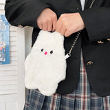 Fluffy Cartoon Plush Girl's Crossbody Bag Faux Fur Satchel Handbag
