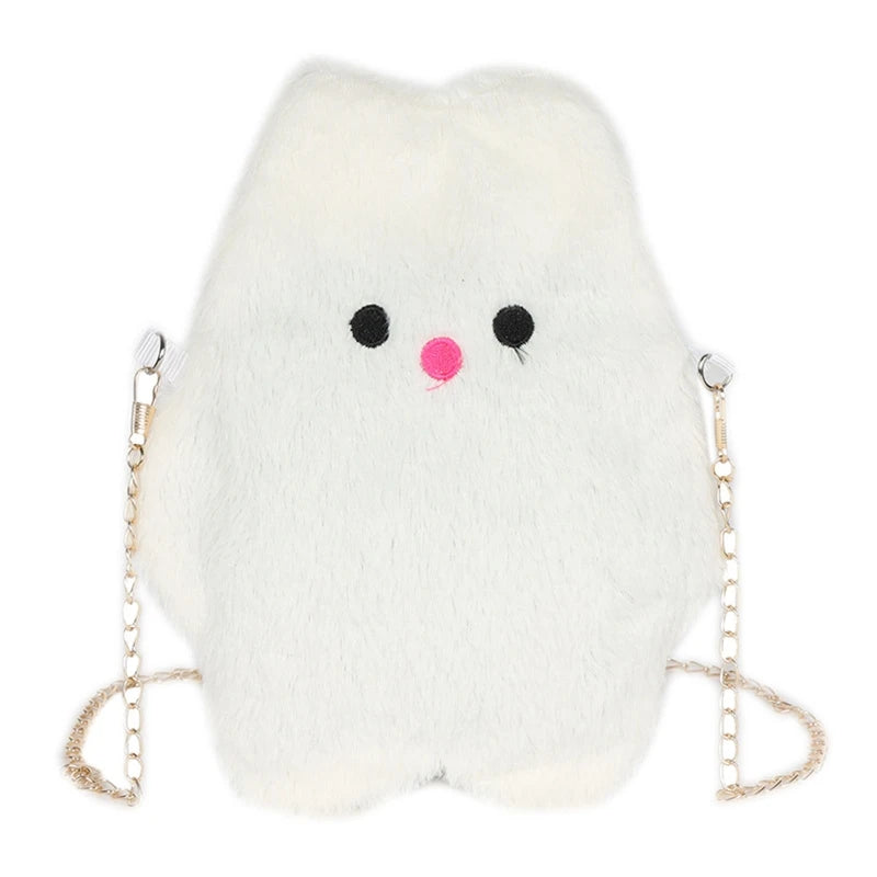 Fluffy Cartoon Plush Girl's Crossbody Bag Faux Fur Satchel Handbag