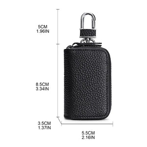 Leather Home Car Keys Bag Double Pocket Multicolor