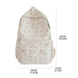28GD Medium Nylon Women Backpacks Floral Print Bookbag for Teen Girls