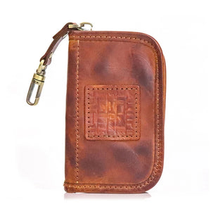 28GD Men PU Leather Keychain Key Holder Purse Key Pouch Cover Keys Bag Organizer