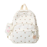 28GD Small Nylon Women Backpacks Lightweight Daypack with Plush Bear Charm